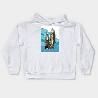 Fisherman with big fish Kids Hoodie